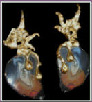 Sterlingsilber, vergoldet, Achate