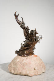 Baum Bronce, 12 Tierkreiszeichen in Silber 999 mit Brillant Augen, Sockel Sölker Marmor, Auflage 21Ex, 40 cm - 2004