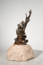 Baum Bronce, 12 Tierkreiszeichen in Silber 999 mit Brillant Augen, Sockel Sölker Marmor, Auflage 21Ex, 40 cm - 2004