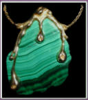 Anhänger Stirlingsilber vergoldet, Malachit