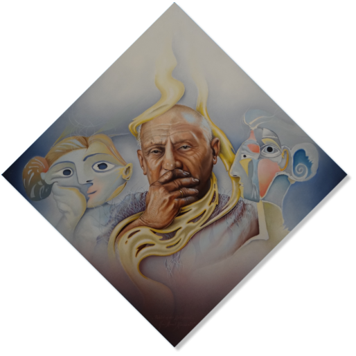 Bleistift und Öl auf Pappelsperrholz, 40 x 40cm - 2017