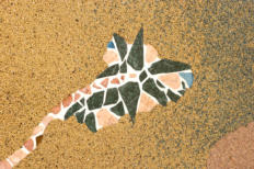 Terassengestaltung, Bruchmosaik mit Marmorsteinen, Natursteinteppich,         35m²- 2008