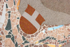 Terassengestaltung, Bruchmosaik mit Marmorsteinen, Natursteinteppich,         35m²- 2008