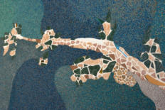 Terassengestaltung, Bruchmosaik mit Marmorsteinen, Natursteinteppich,         35m²- 2008