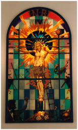 Im Kapitelsaal des Klosters Aldersbach, Kaltglasfarben, 180 x 320cm 1996