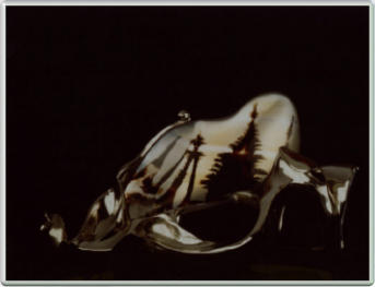 Landschaftsachat, Sterling Silber, 15 x 7 - 1986